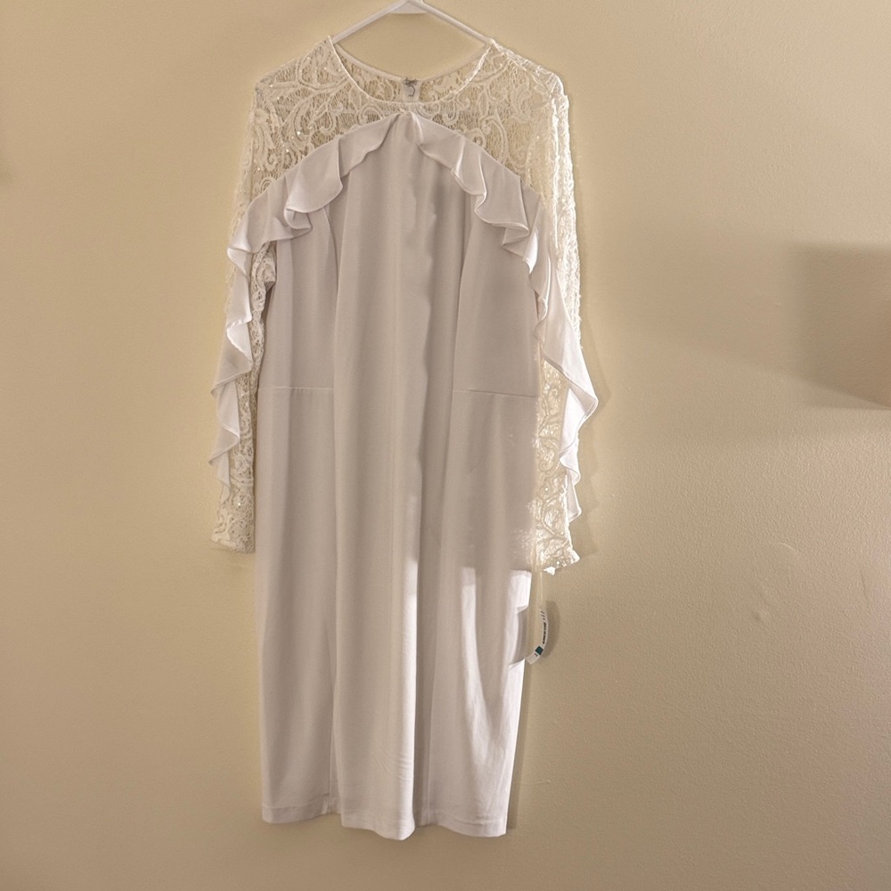 R&M Richards White Evening Dress